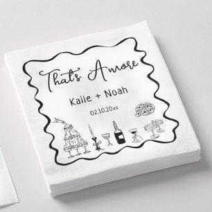 Servilleta De Papel Fiesta de Compromiso Black That's Amore