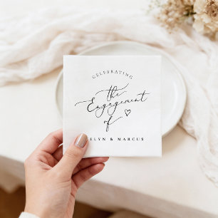 Servilleta De Papel Fiesta de Compromiso con Letra de Caligrafía Elega