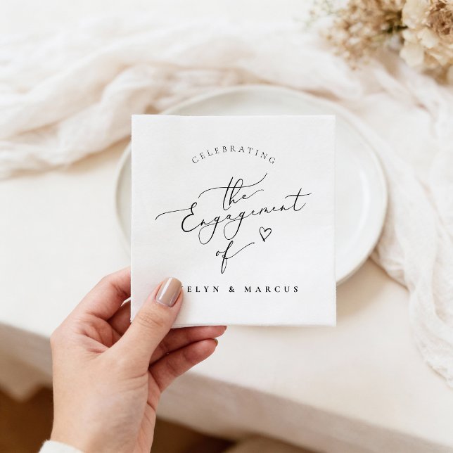Servilleta De Papel Fiesta de Compromiso con Letra de Caligrafía Elega (Subido por el creador)