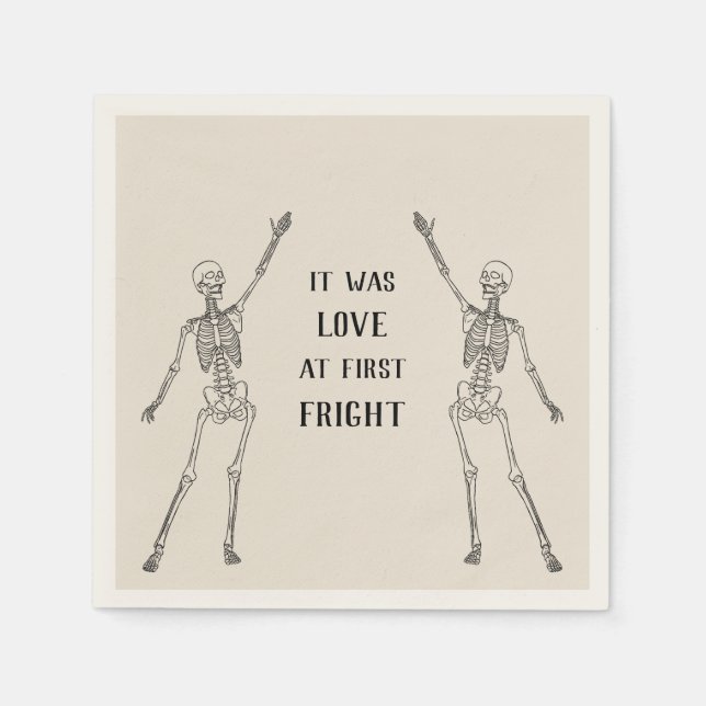 Servilleta De Papel Fiesta de Compromiso del Esqueleto Feliz (Anverso)