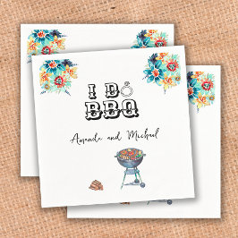 Servilleta De Papel Fiesta de compromiso floral I Do BBQ para parejas