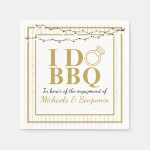 Servilleta De Papel Fiesta de compromiso I Do BBQ Gold para parejas