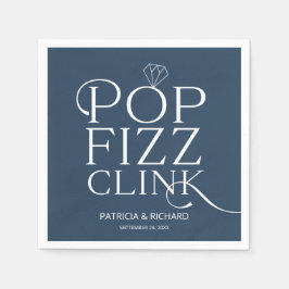 Servilleta De Papel Fiesta de compromiso Pop Fizz Clink Azul