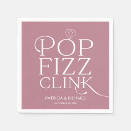 Servilleta De Papel Fiesta de compromiso Pop Fizz Clink Rosa Polvorien