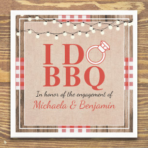 Servilleta De Papel Fiesta de compromiso Rustic I Do BBQ para parejas