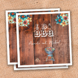 Servilleta De Papel Fiesta de compromiso rústica I Do BBQ para parejas