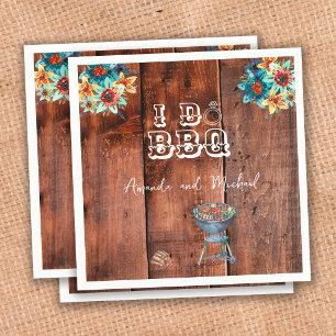 Servilleta De Papel Fiesta de compromiso rústica I Do BBQ para parejas
