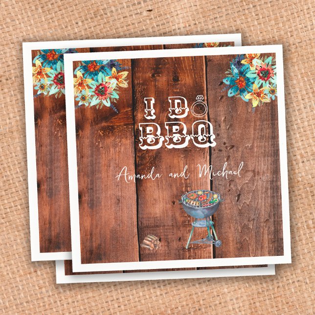 Servilleta De Papel Fiesta de compromiso rústica I Do BBQ para parejas (Subido por el creador)