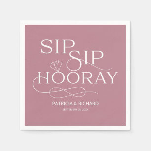 Servilleta De Papel Fiesta de compromiso Sip Sip Hooray Rosa polvorien