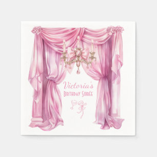 Servilleta De Papel Fiesta de coqueta rosa rococó suave renacentista