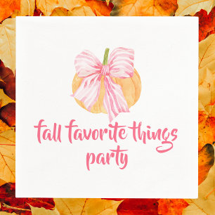 Servilleta De Papel Fiesta de Cosas Favoritas de Otoño Preppy Coquette