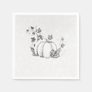 Servilleta De Papel Fiesta de Cuento de Hadas de Calabaza Blanca de Cu