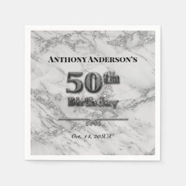 Servilleta De Papel Fiesta de cumpleaños 50 de Marble
