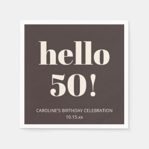 Servilleta De Papel Fiesta de cumpleaños 50 moderna chic crema marrón