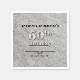 Servilleta De Papel Fiesta de cumpleaños 60 de Marble