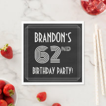 Fiesta de cumpleaños 62: Estilo Art Deco + Nombre 