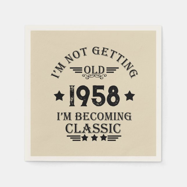 Servilleta De Papel Fiesta de cumpleaños 65º de cosecha personalizada (Anverso)