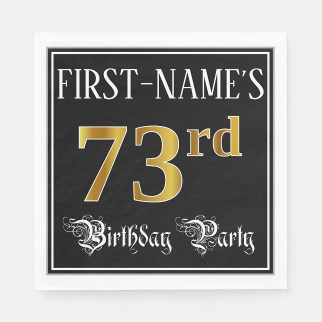Servilleta De Papel Fiesta de cumpleaños 73 — Guión de falsedad, apari (Anverso)