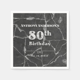 Servilleta De Papel Fiesta de cumpleaños 80 de Marble