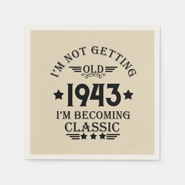 Servilleta De Papel Fiesta de cumpleaños 90 vintage personalizada (Anverso)