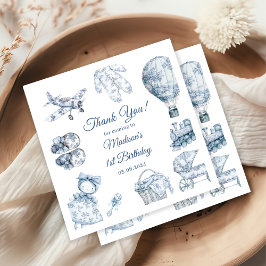 Servilleta De Papel Fiesta de cumpleaños azul Toile De Jouy