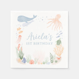 Servilleta De Papel Fiesta de cumpleaños bajo el mar