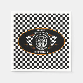 Servilleta De Papel Fiesta de Cumpleaños Bandera Vigilada Carreras de 