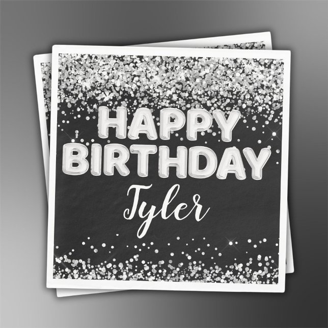 Servilleta De Papel Fiesta de cumpleaños blanco y negro (Subido por el creador)