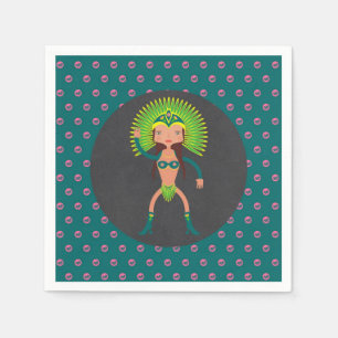 Servilleta De Papel Fiesta de cumpleaños brasileña del chica de la