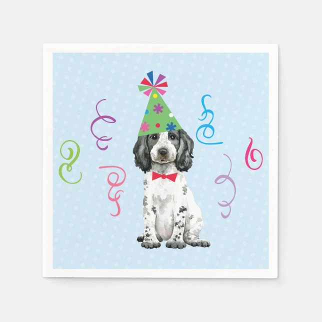 Servilleta De Papel Fiesta de cumpleaños Cocker inglés Spaniel Napkins (Anverso)