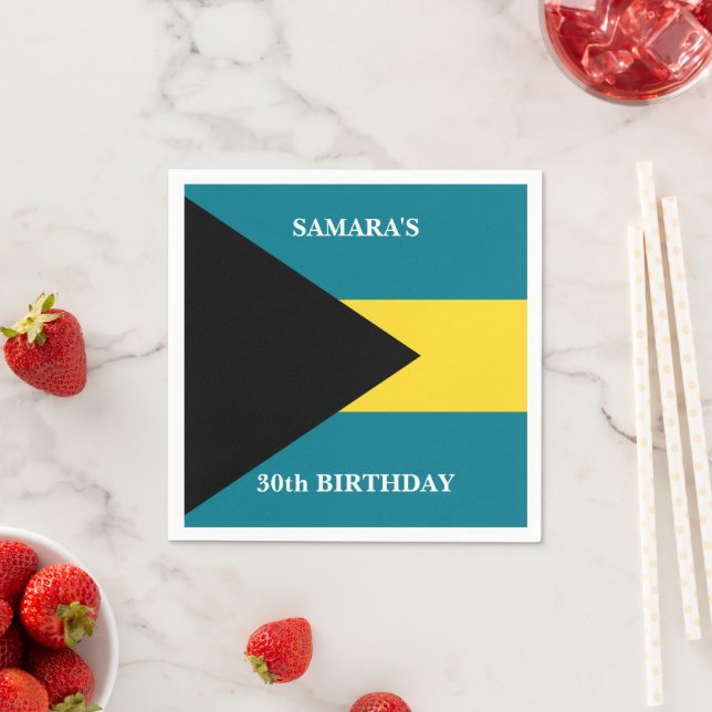Servilleta De Papel Fiesta de cumpleaños con bandera de Bahamas (In situ)