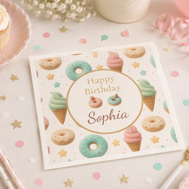 Servilleta De Papel Fiesta de Cumpleaños con Dulces Pasteles (Subido por el creador)