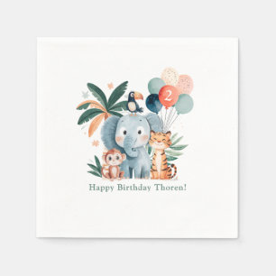 Servilleta De Papel Fiesta de cumpleaños con tema de selva salvaje