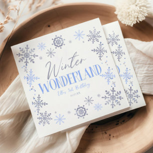 Servilleta De Papel Fiesta de Cumpleaños Copo de Nieve Azul País de la