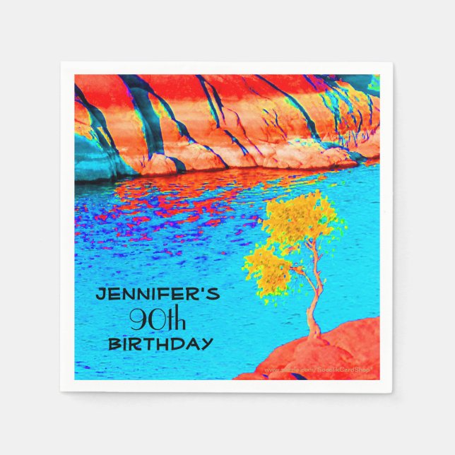 Servilleta De Papel Fiesta de cumpleaños, cualquier edad, papel de árb (Anverso)