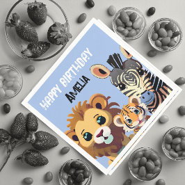 Servilleta De Papel Fiesta de cumpleaños de animales salvajes personal