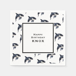 Servilleta De Papel Fiesta de cumpleaños de ballenas