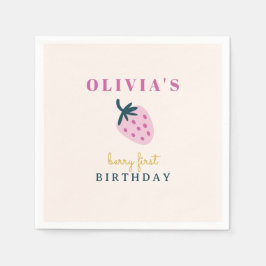 Servilleta De Papel Fiesta de cumpleaños de bebé rosa Strawberry