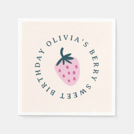 Servilleta De Papel Fiesta de cumpleaños de bebé rosa Strawberry