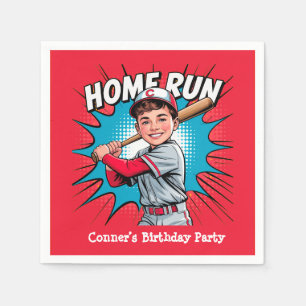 Servilleta De Papel Fiesta de Cumpleaños de Béisbol Niño de Jonrón