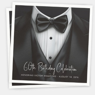Servilleta De Papel Fiesta de cumpleaños de Black Tuxedo para hombres