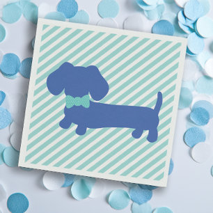 Servilleta De Papel Fiesta de cumpleaños de Blue Dachshund Duchas pa