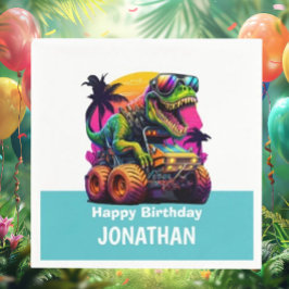 Servilleta De Papel Fiesta de cumpleaños de BLUE Dino-Mite MONSTER