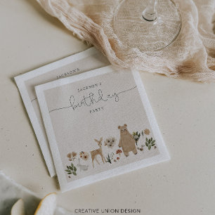 Servilleta De Papel Fiesta de cumpleaños de Boho Woodland