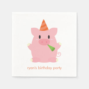Servilleta De Papel Fiesta de cumpleaños de cerdo