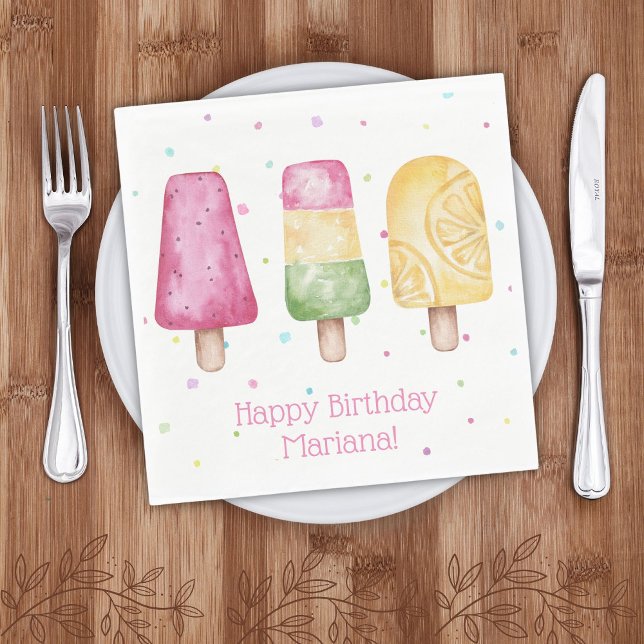 Servilleta De Papel Fiesta de Cumpleaños de Chicas Rosadas de Paleta d (Subido por el creador)