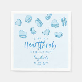 Servilleta De Papel Fiesta de cumpleaños de corazones azules de Little
