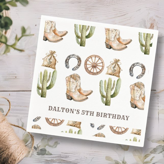 Servilleta De Papel Fiesta de cumpleaños de Cowboy (Subido por el creador)