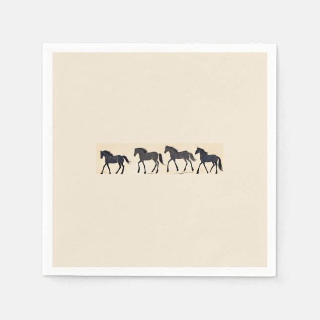 Servilleta De Papel Fiesta de cumpleaños de Cowboy - Caballo (Anverso)