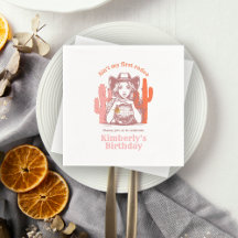 Fiesta de cumpleaños de Cowgirl Rosa Retro Disco B